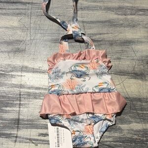 Pink and White Kids Swimwear